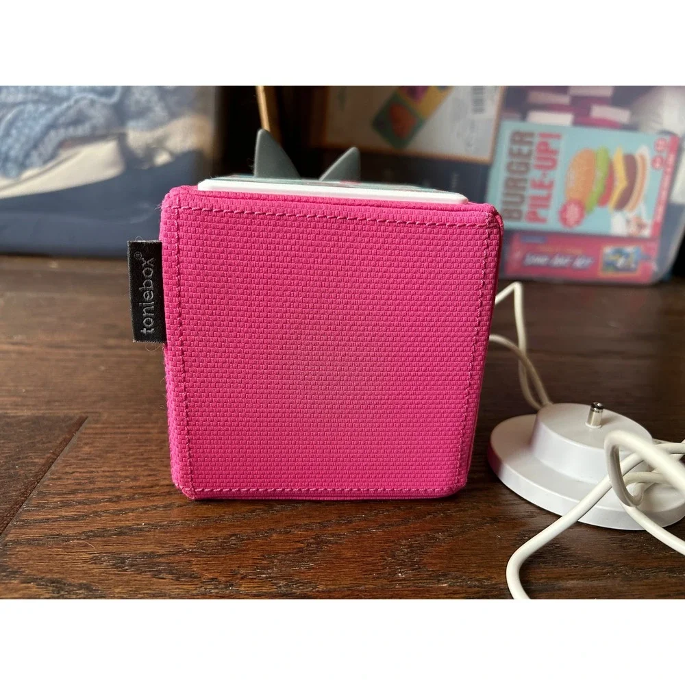 Toniebox Pink Audio Player Kids Screen-Free Storyteller Music Box with Charger